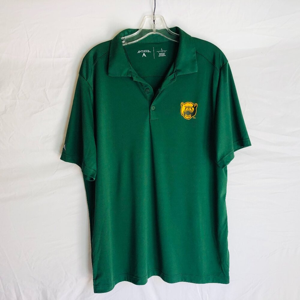 Bayor Bears Antigua Men's‎ Size Large Green Performance Polo Shirt